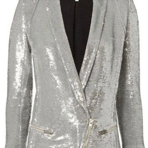 Brand NWT (see list 📷) Silver Sequin Hadley Blazer SZ 38 (M) $995 retail b4 tax